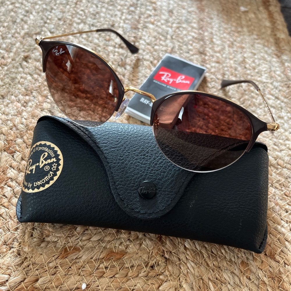 Ray Ban sunglasses.